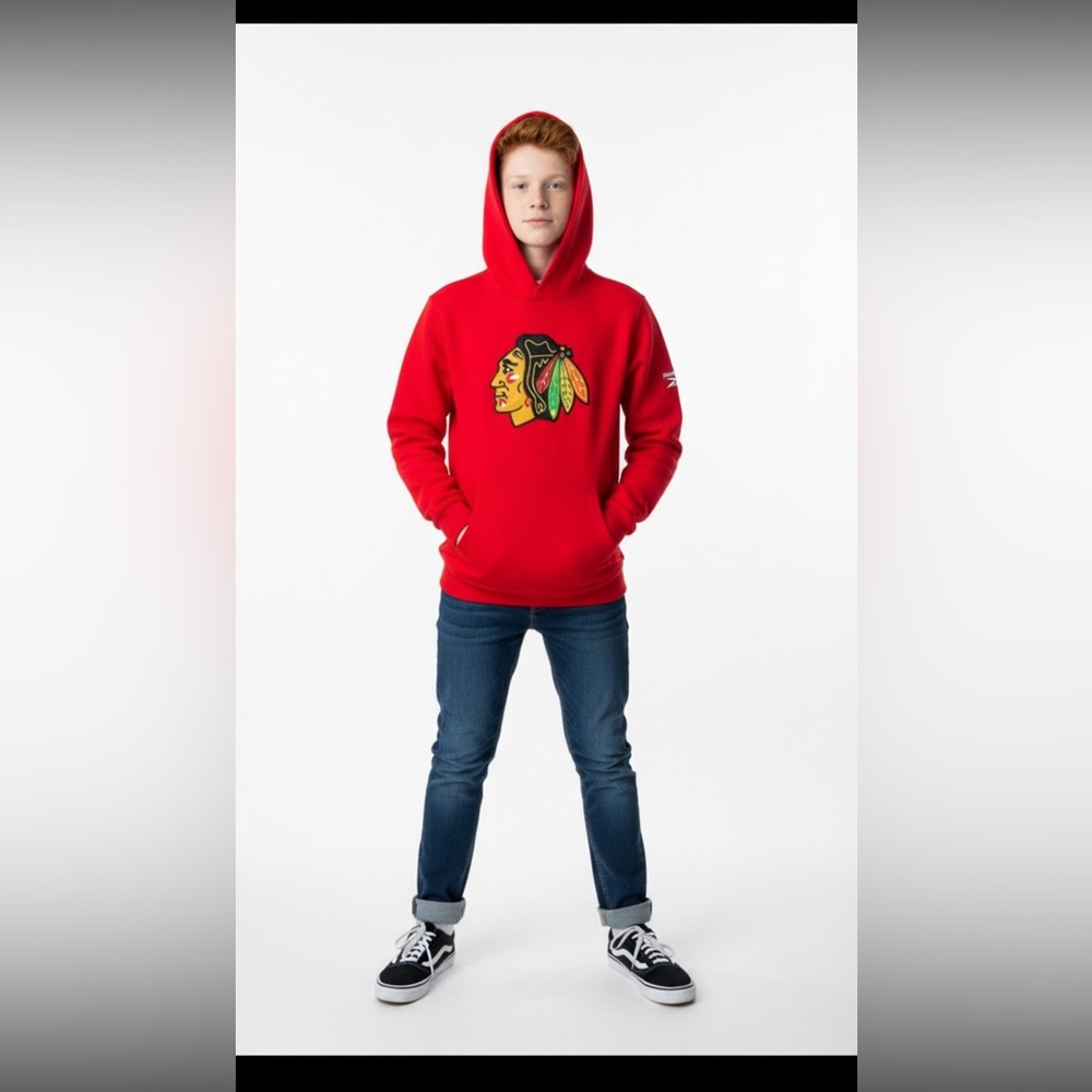 Chicago Blackhawks NHL Red Hoodie Jacket youth size xl 18/20